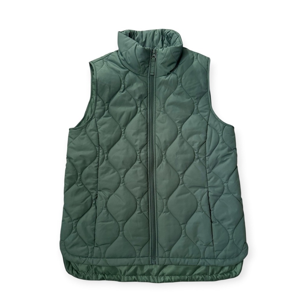 Lands End Feather Free Insulated Quilted Puffer Vest Forest Green Small NWOT